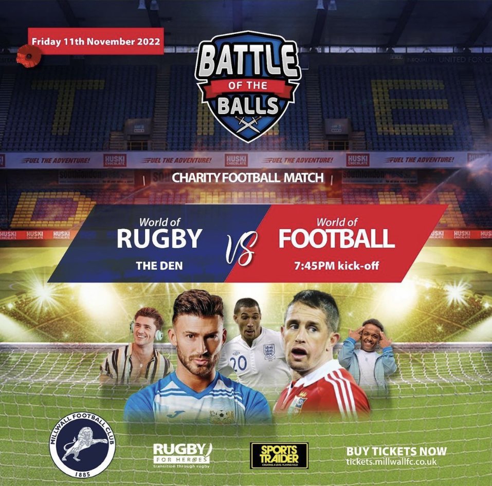VanessaLonghur1's tweet photo. Friday 11th Nov
Chivenor Military Ladies Choir will be singing at half time at 
The Den
kick off 7:45 pm A Charity Football match of 
Rugby vs Football
#chivenormilitaryladieschoir #rugbyforheroes #sportstraideruk 
#millwallfc #battleoftheballs #rugby #football #charityevent https://t.co/akElVumDnO