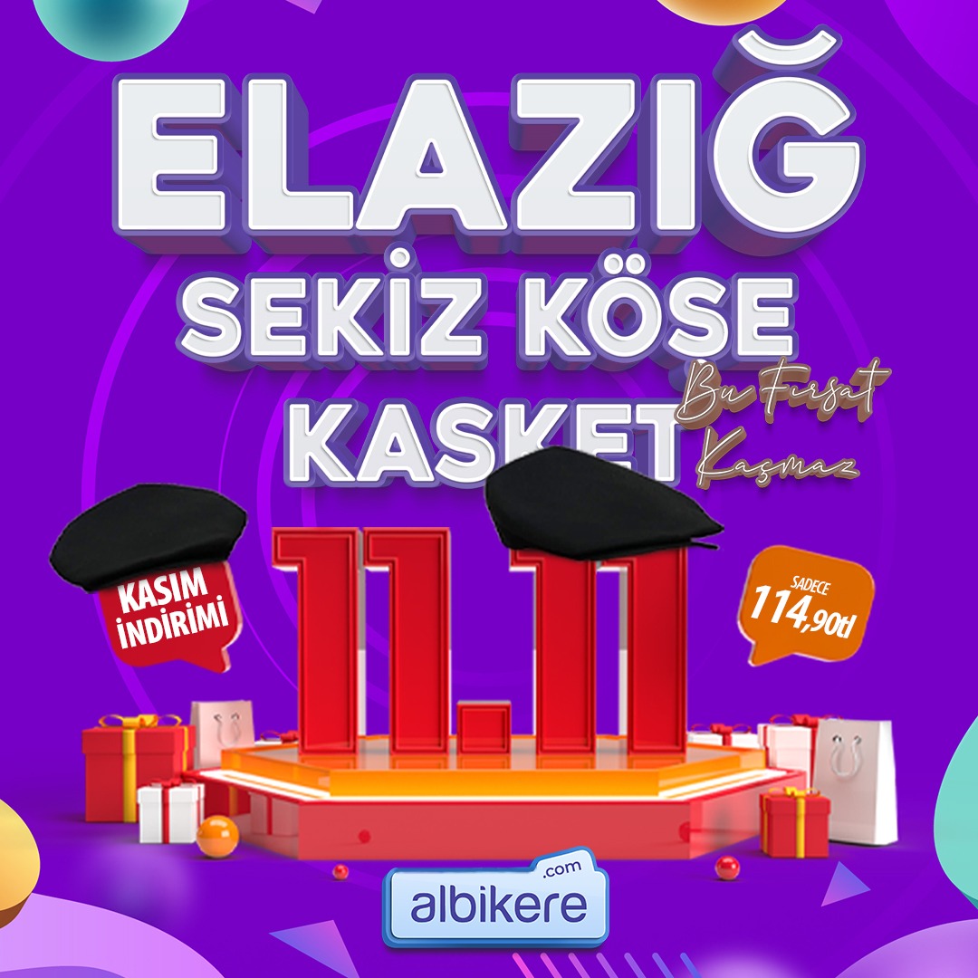 Elazığ Burada Mağazamızda 11.11 indirimleri başlıyor!
11.11 Süper indirim gece 00:00'da Başlıyor!
#elazığburada #1111indirim #kasımindirim #albikere #kasket #sekizköşe