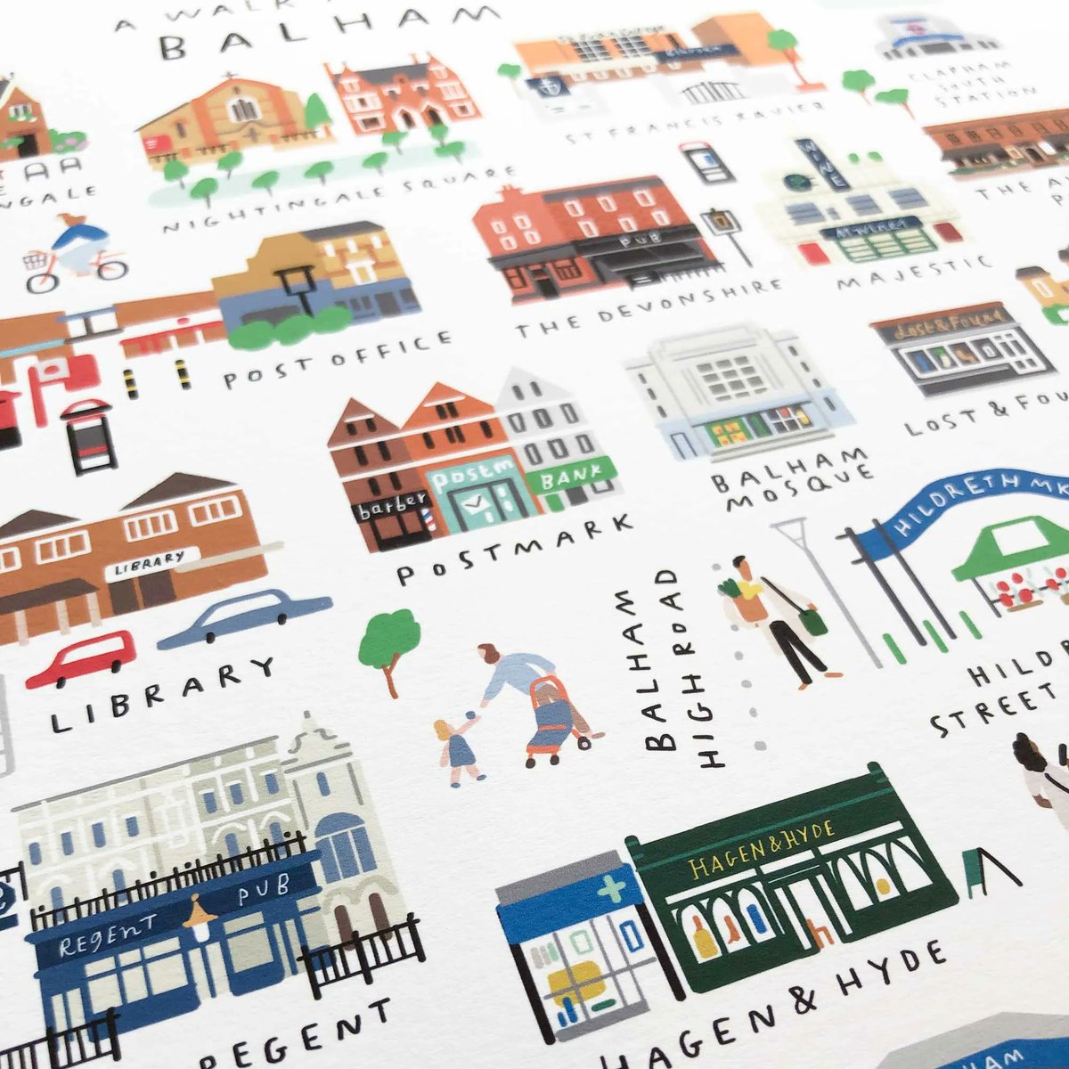 Home to around 15,000 people, #Balham benefits from its own tube and rail stations as well as a plethora of shops and restaurants. Our 'Walk Around Balham' illustrated map would make the perfect pressie for Balham residents past or present buff.ly/3cney65