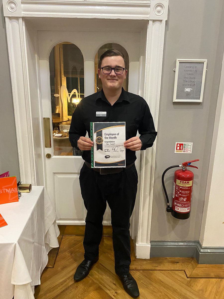 Employee of the Month for October - Sam from the restaurant. Sam a fairly new team member, very customer focused and always happy to help and learn new aspects of the job. All done in a pleasant manner and a huge smile. Well done Sam - great addition to the Bannatyne Family.