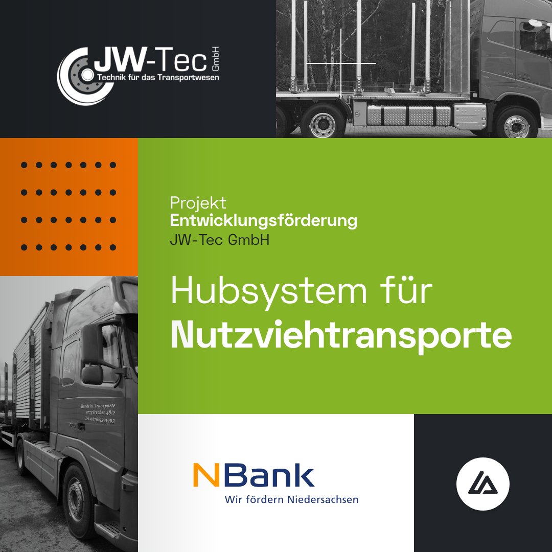 Die JW-Tec GmbH hat mit Hilfe der "Niedrigschwelligen Innovationsförderung" ein 𝗛𝘂𝗯𝘀𝘆𝘀𝘁𝗲𝗺 entwickelt, um den sicheren und verletzungsfreien Transport von Nutztieren zu gewährleisten. 
Schaut hier vorbei 👉  ow.ly/js2n50LxwLa
#fördermittel #nds #jwtec #innovation