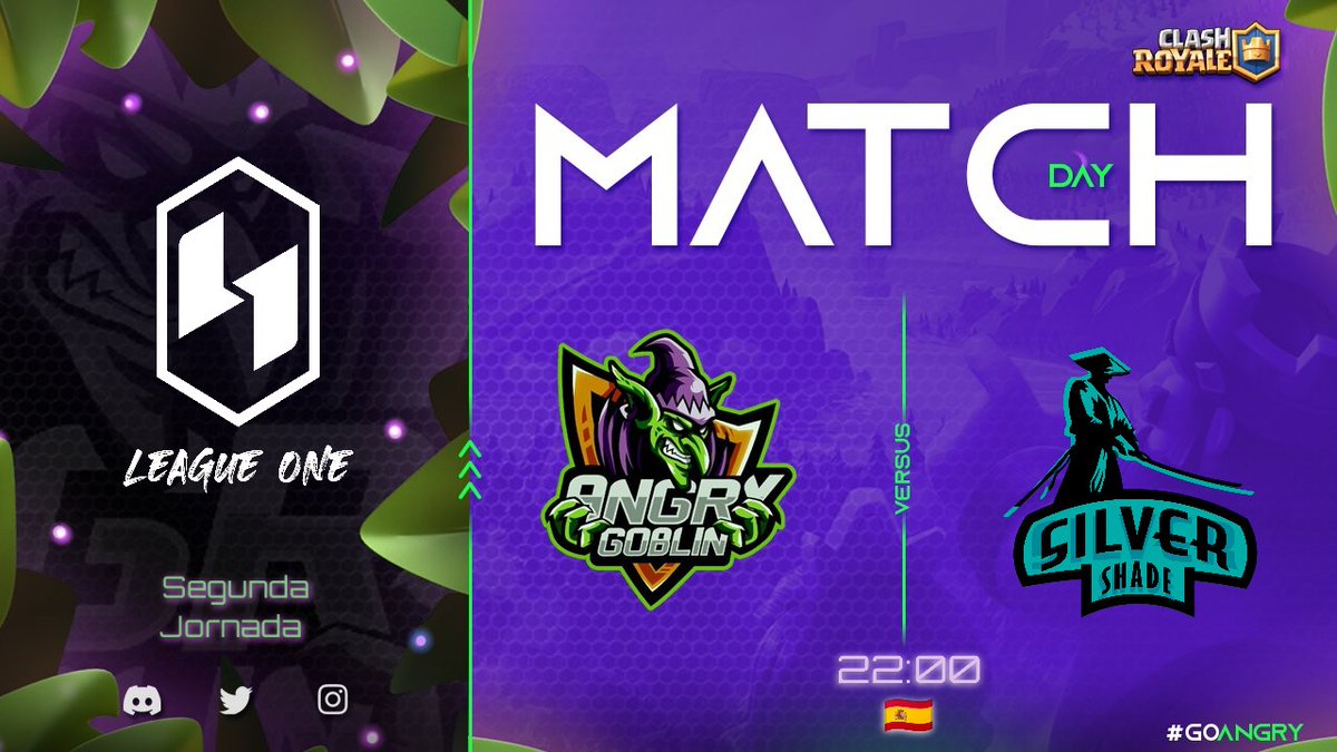 _Angry_Goblin's tweet photo. 🟣 GaMe DaY 🟢
Vamos con la siguiente jornada en la @leagueonesports 🔥🔥
Let's Go! 💜💚
#GoAngry #ClashRoyale #Goblin
🏆 @leagueonesports
💢 R2
🆚 @Silver_Shade_Cr
⏰ 22:00 🇪🇦
👽 https://t.co/rLh4IjtQxk https://t.co/8vtUNLrjXv