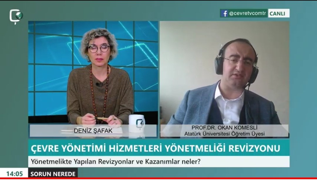 📍Çevre Yönetimi Hizmetleri Yönetmeliği'nde yapılan değişiklikler ne anlama geliyor? 

#SorunNerede'de <a href="/DenizSafakk/">Deniz Şafak</a> soruyor, <a href="/atauni1957/">Atatürk Üniversitesi</a> Öğr. Üyesi Prof.Dr.Okan Tarık Komesli canlı yayında yanıtlıyor youtu.be/5xzhHQsC0Gg

<a href="/cevretvcomtr/">Çevre TV</a> #ÇevreTV
#TürkiyeninİlkveTekÇevreKanalı