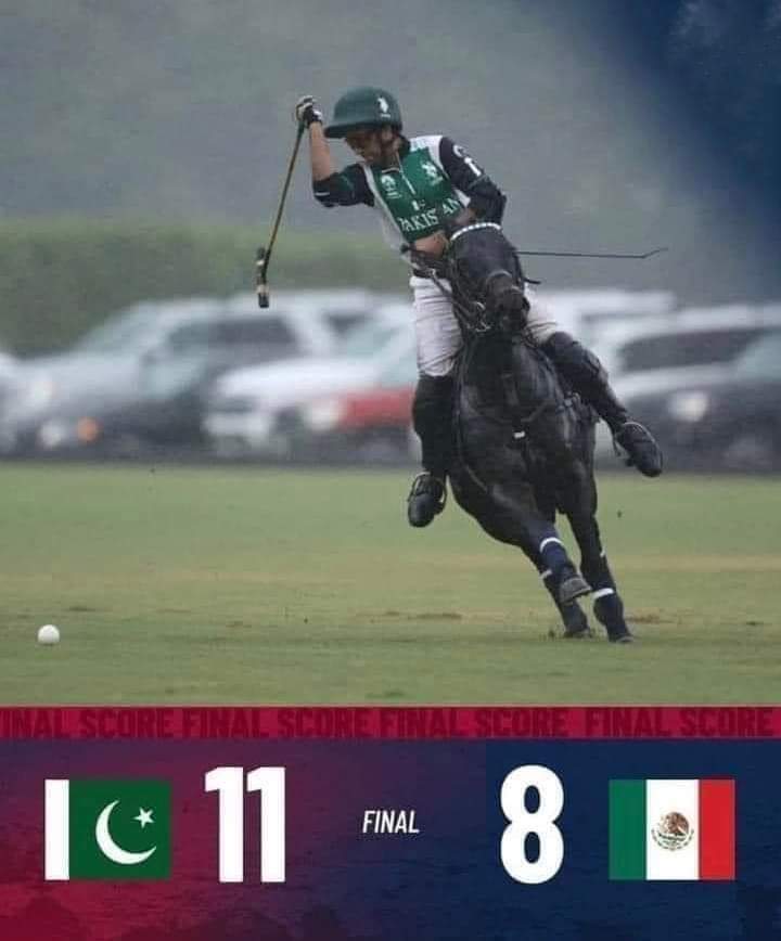 Pakistan has won the World Cup of Polo Championship 2022 by defeating mexico,Indeed a great victory on International platform 🏆🇵🇰Congratulations