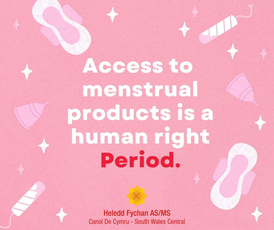 🩸Today, I will lead a debate in @SeneddWales calling on the @WelshGovernment to follow in @ScotParl's footsteps and introduce a law to ensure access to free period products to everyone who needs them, wherever they live in Wales. Agree? If so, please like and retweet.