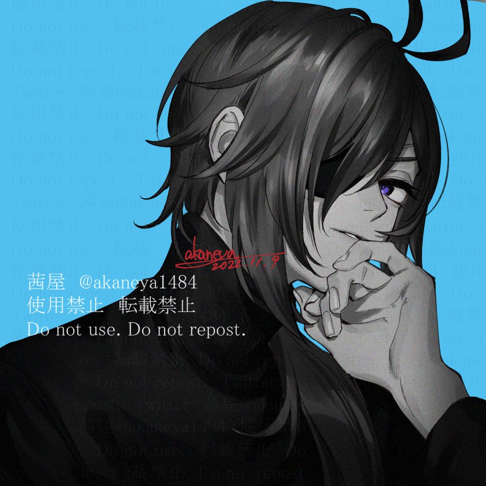 razor (genshin impact) 1boy male focus red eyes long hair solo scar simple background  illustration images