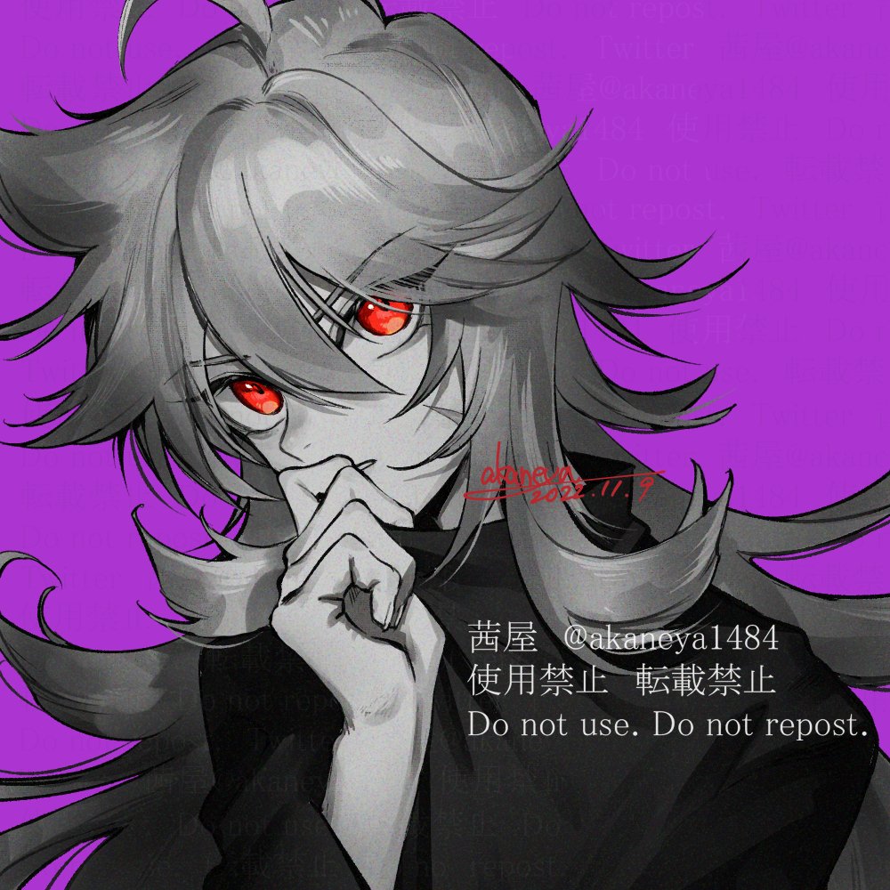 razor (genshin impact) 1boy male focus red eyes long hair solo scar simple background  illustration images