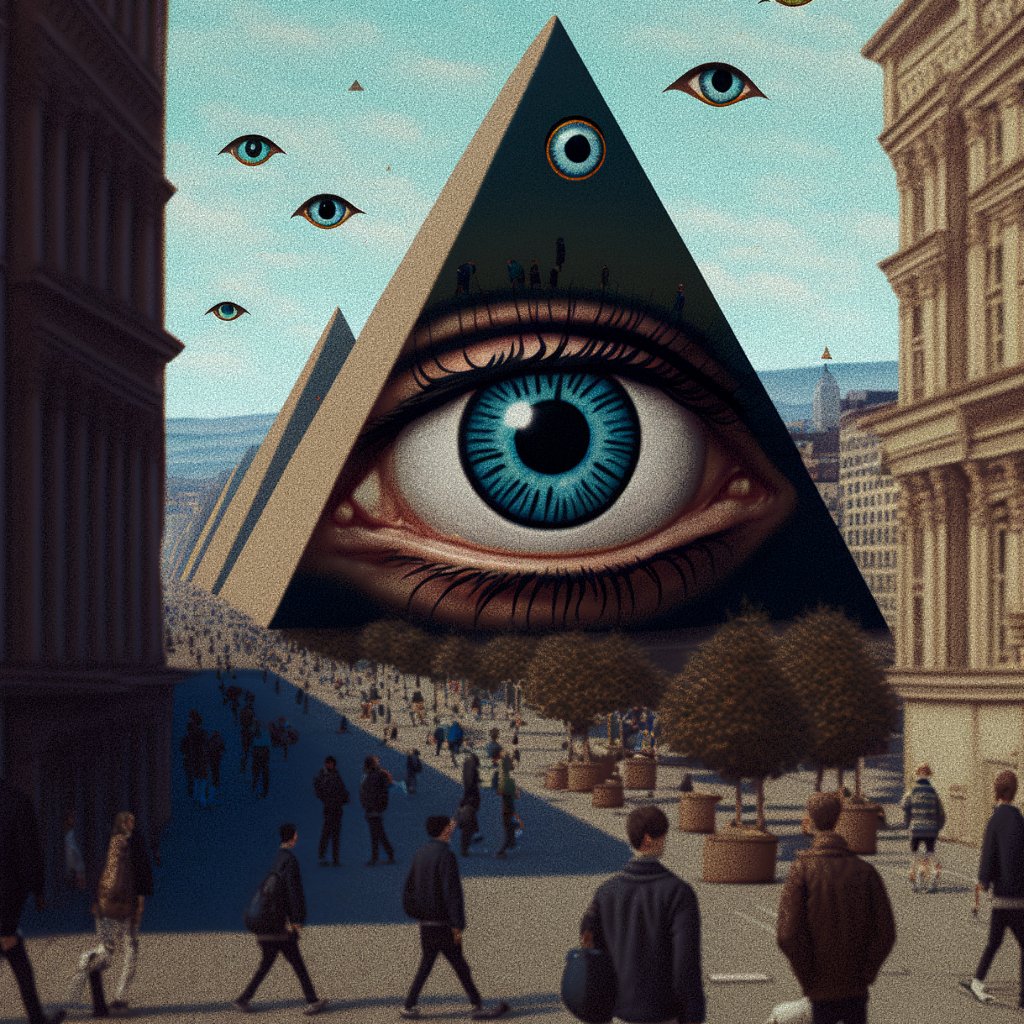 ryoryoxxxxxx's tweet photo. 監視社会　surveillance society
#midjourney #AIart https://t.co/9iMb7uDnn8