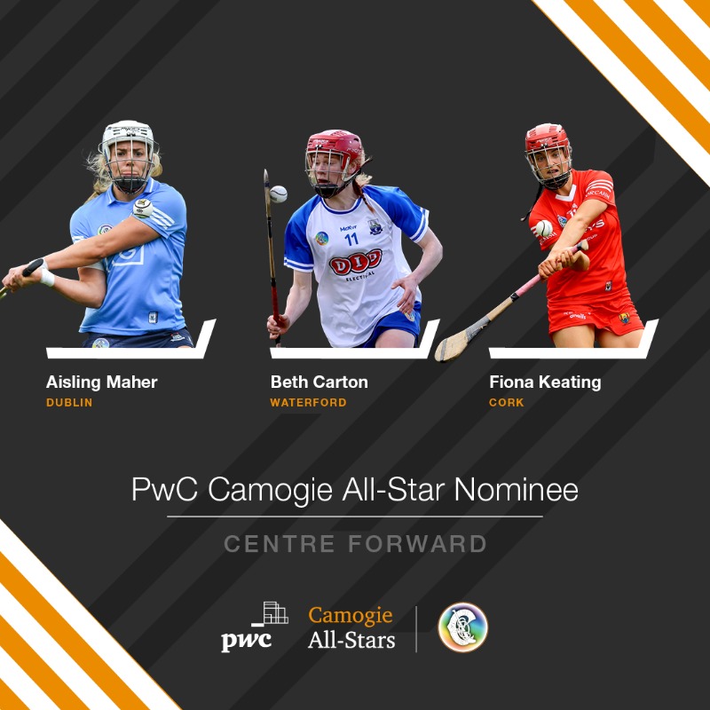 Three centre forwards have been nominated for a PwC Camogie All-Star this year: 

🌟 <a href="/CamogieDublin/">Dublin Camogie</a>'s Aisling Maher
🌟 <a href="/deisecamogie/">Waterford Camogie</a>'s Beth Carton
🌟 <a href="/CorkCamogie/">OfficialCorkCamogie</a>'s Fiona Keating

Who would make up your Camogie All-Star forward line? 

#PwCCamogieAllStars | <a href="/OfficialCamogie/">The Camogie Association</a>