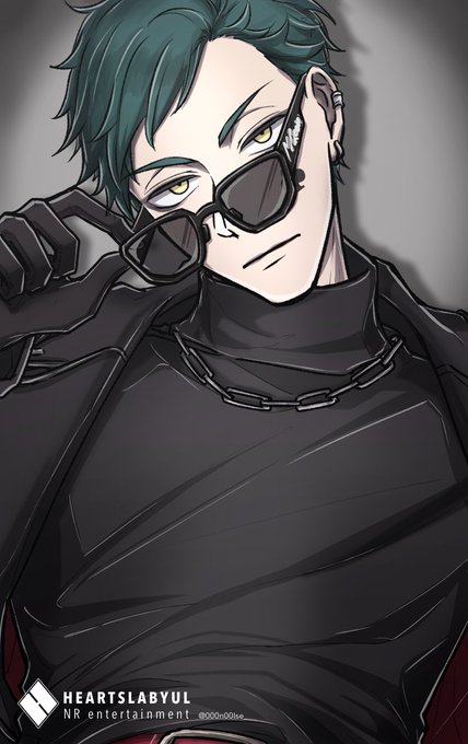 「adjusting eyewear black shirt」 illustration images(Latest)｜5pages