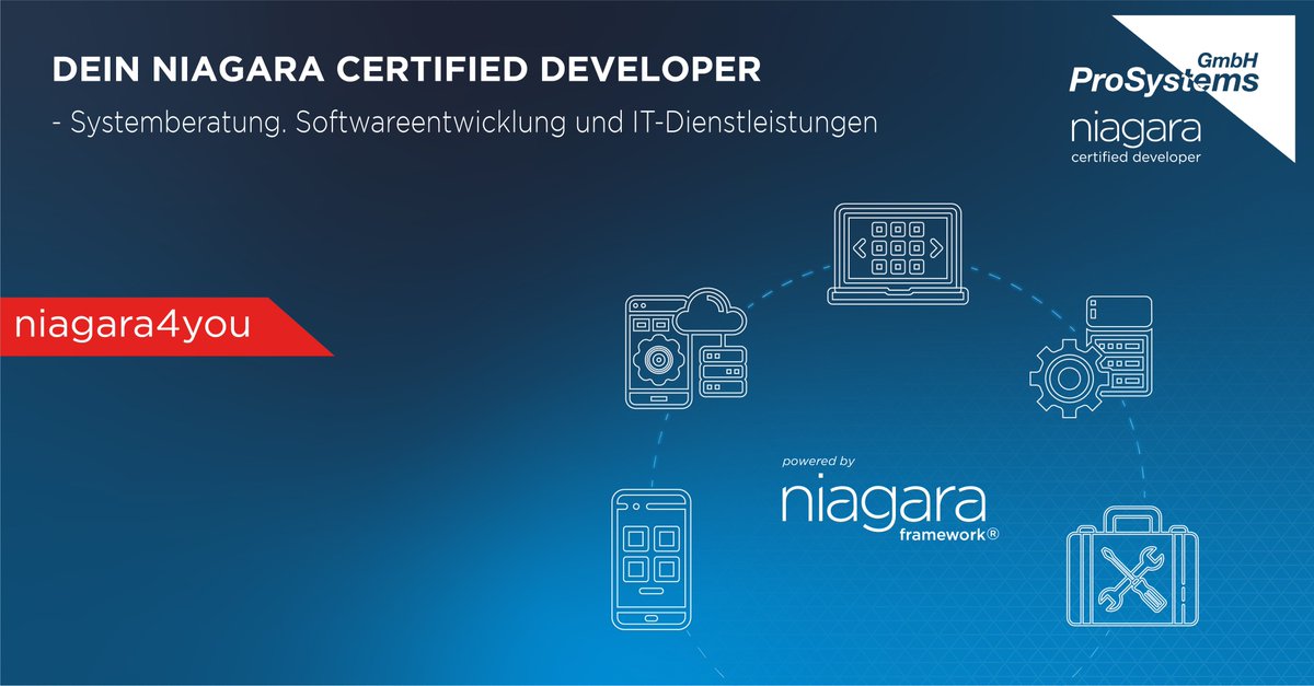prosystemsgmbh's tweet image. Niagara4YOU! Wir sind dein Niagara Certified Developer in Deutschland. ProSystems realisiert die Einbindung des Niagara Frameworks in das Produktportfolio unserer Kunden. Alles aus einer Hand: Von der ersten Beratung bis hin zum Support.  prosystems.de
#niagaraframework