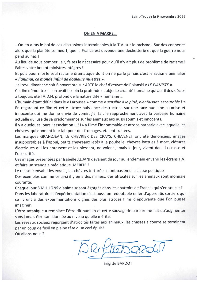 Brigitte Bardot (@brigitte_bardot) on Twitter photo 