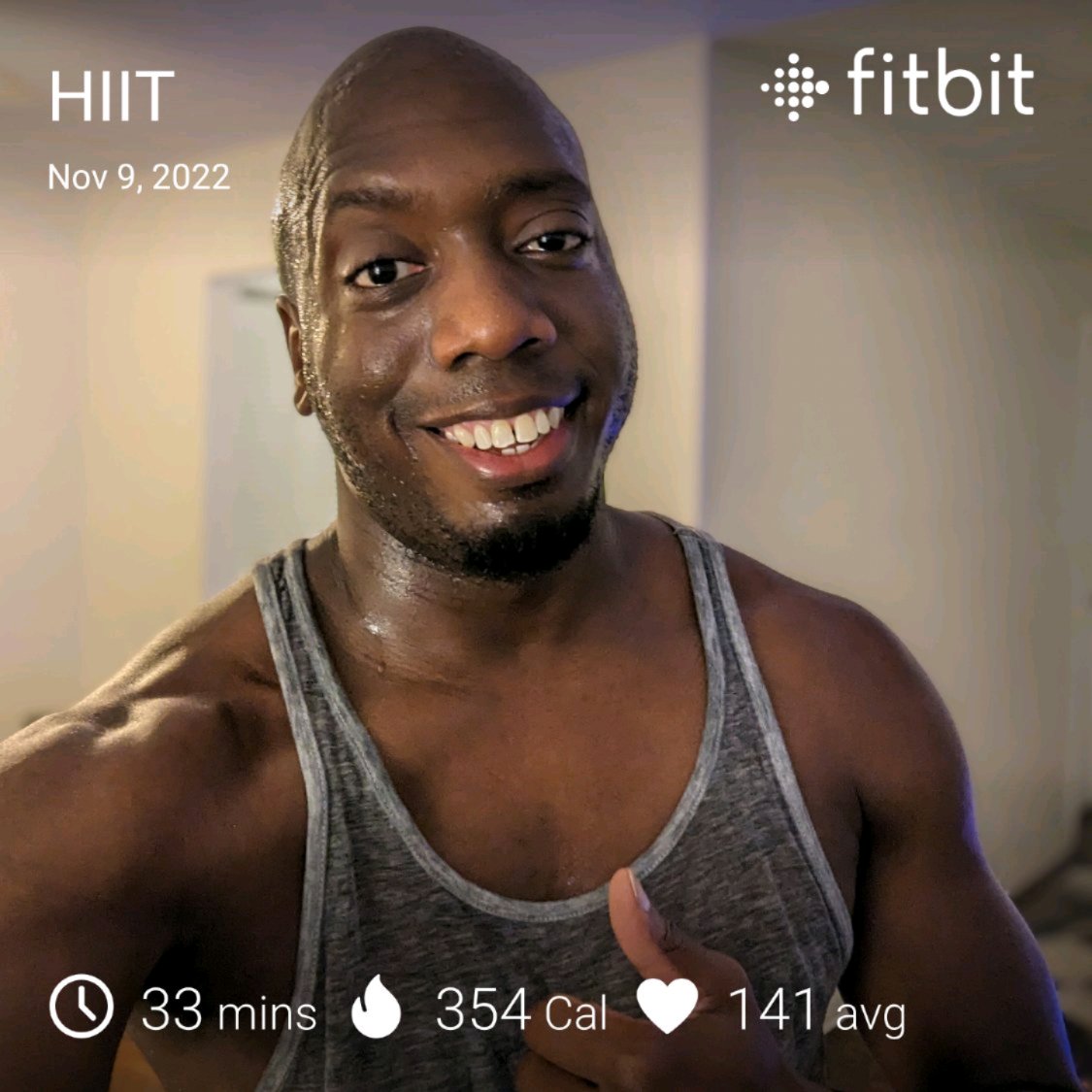 TyronNPowell's tweet photo. Another HIIT workout πͺπΏπ₯
#Fitbit #pixelwatch #Google #hiitworkout #morningmotivation #monringworkout #googlepixelwatch #googlepixel https://t.co/vwoTrIeJYS
