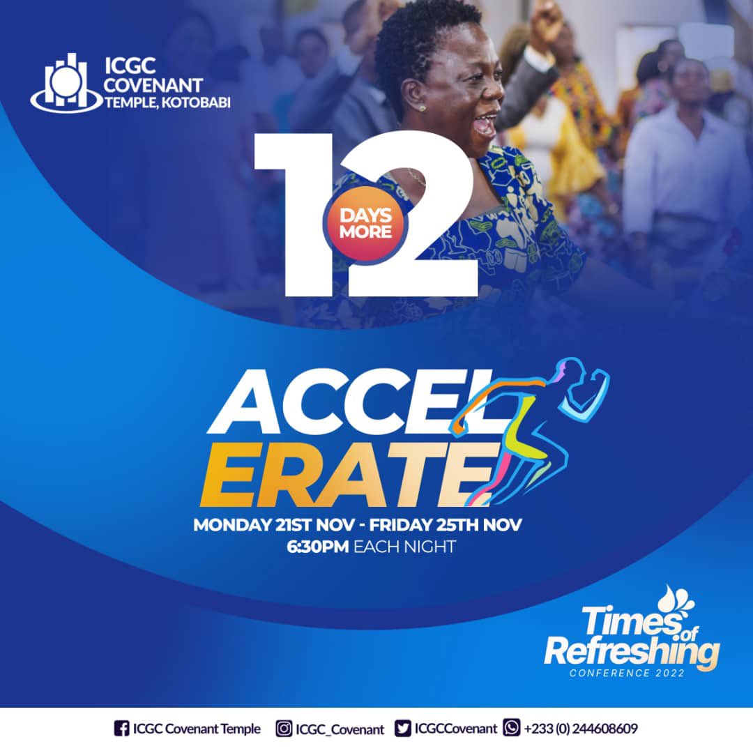 IcgcCovenant's tweet photo. TIMES OF REFRESHING CONFERENCE 2022

You will show me the path of life; in Your presence is fullness of joy; at Your right hand are pleasures forevermore. Psalms 16:11 (NKJV)

It's your time to Catch Up, Take Over and Dominate.

#TOR22
#WeAreICGC
#TheFutureIsExciting https://t.co/3FvpeMLvIs