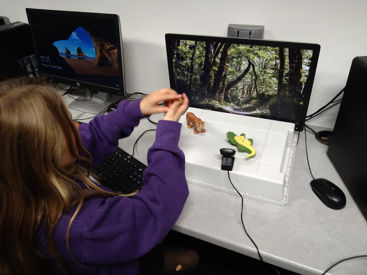 S2 pupils enjoying Stop Motion Animation last week in Computing Science
