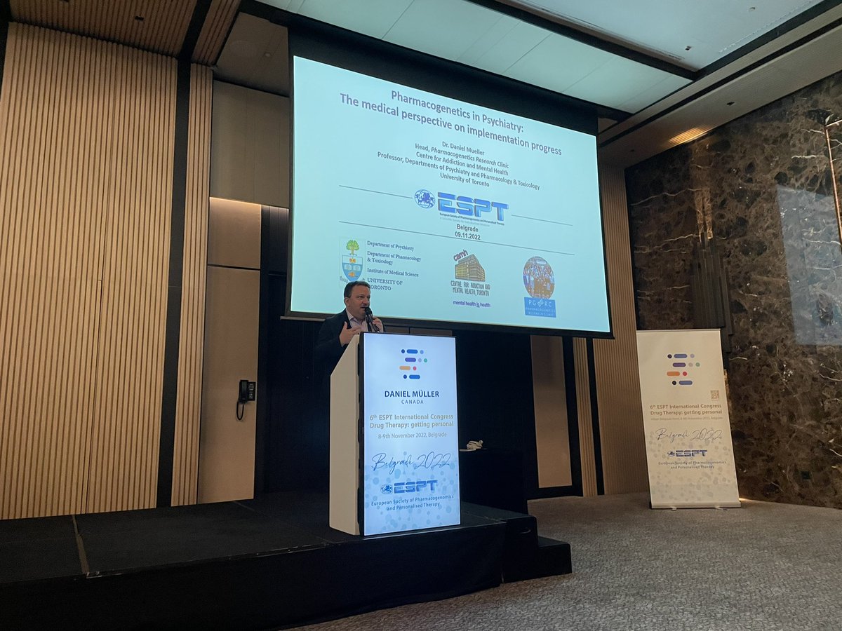 Ron van Schaik (@ronvanschaik) on Twitter photo Great talk of Daniel Müller at the #ESPT2022 #Begrade Congress on the clinical use of #PGx in #psychiatry! <a href="/mueller_dj/">Daniel J. Mueller 🧠🔬</a> Great talk of Daniel Müller at the #ESPT2022 #Begrade Congress on the clinical use of #PGx in #psychiatry! <a href="/mueller_dj/">Daniel J. Mueller 🧠🔬</a>