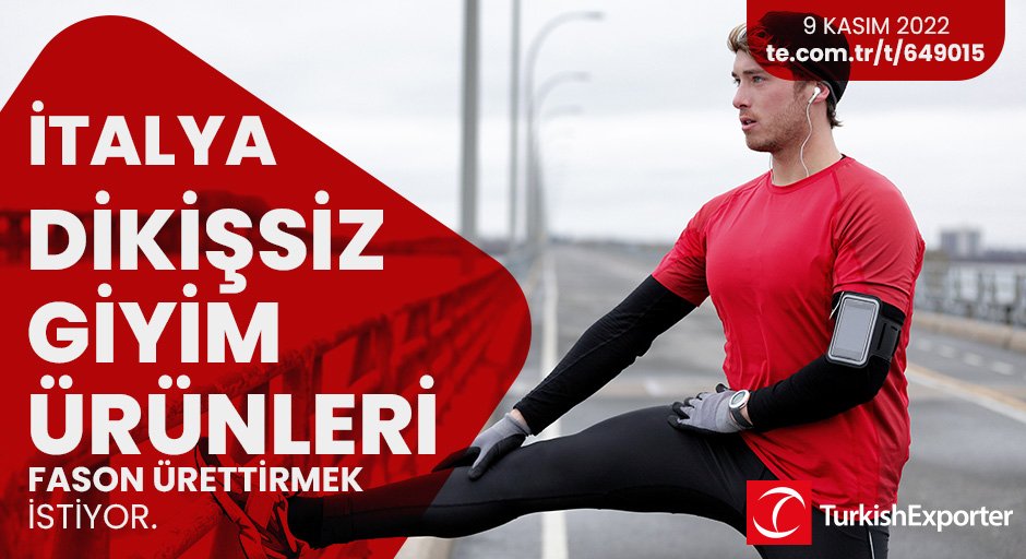 💡İhracat Fırsatı!

📍İtalya, dikişsiz giyim ürünleri fason ürettirmek istiyor. 

⭐Bu ihracat fırsatının detaylarına erişmek için linke tıkla!
te.com.tr/t/649015

#turkishexporter #ihracat #export #import #b2b #trade #giyimürünleri #seamless #garment #seamlessclothing