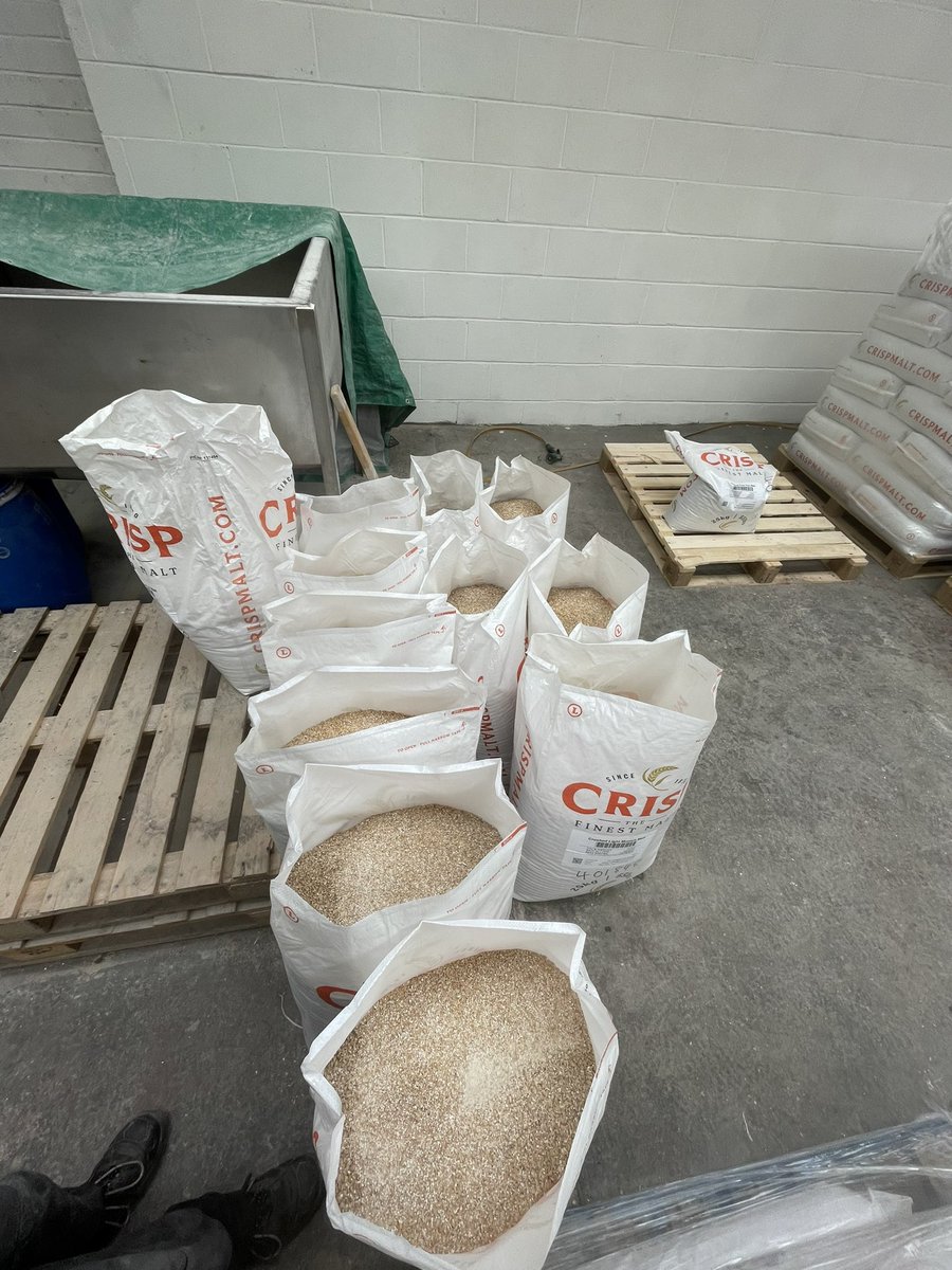 WishboneBrewery's tweet photo. So we delayed kegging the white wine barrel aged lager so this week we are brewing its replacement lager using@loads of @CrispMalt Háná Malt and Vienna with Munich malts and some Lubelski hops from @CharlesFaram it’s going to be a good spicy Saaz-like character. https://t.co/SeD6iqs3EM