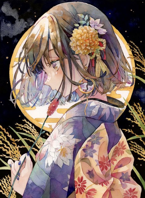 #ツイッターTL復活祭昨日はお月様が綺麗でしたね最近も変わらず透明水彩で絵を描いています。TL復活うれしい! 