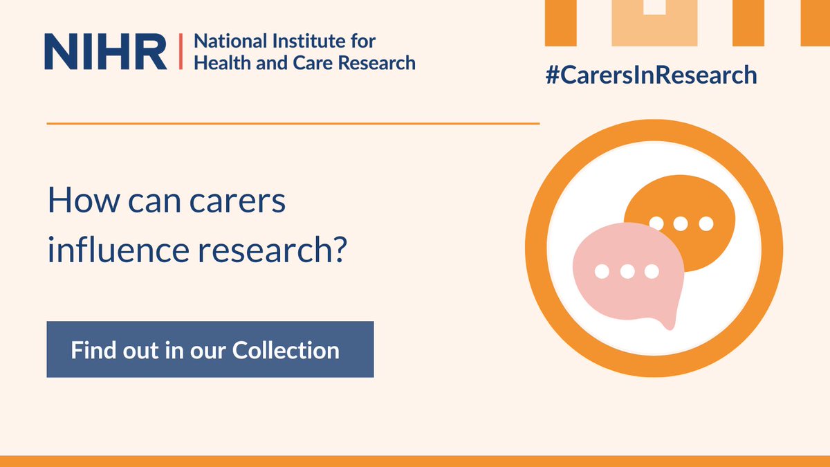 NIHRinvolvement's tweet photo. People affected by research can make sure studies are useful. Often researchers focus on people living with a condition. But studies also benefit from the perspectives of carers.

Read about NIHR-research that has involved carers: https://t.co/flH5EDn8WL

#CarersInResearch https://t.co/FLPzITgBpD