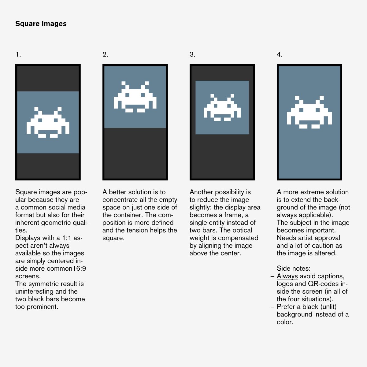 andreasgysin's tweet image. Not all pieces are, or can be, responsive: in digital art the most popular format outside 16:9 is probably the square. An opinionated mini-guide for our curator- and show organizer friends. 
(w.i.p.)