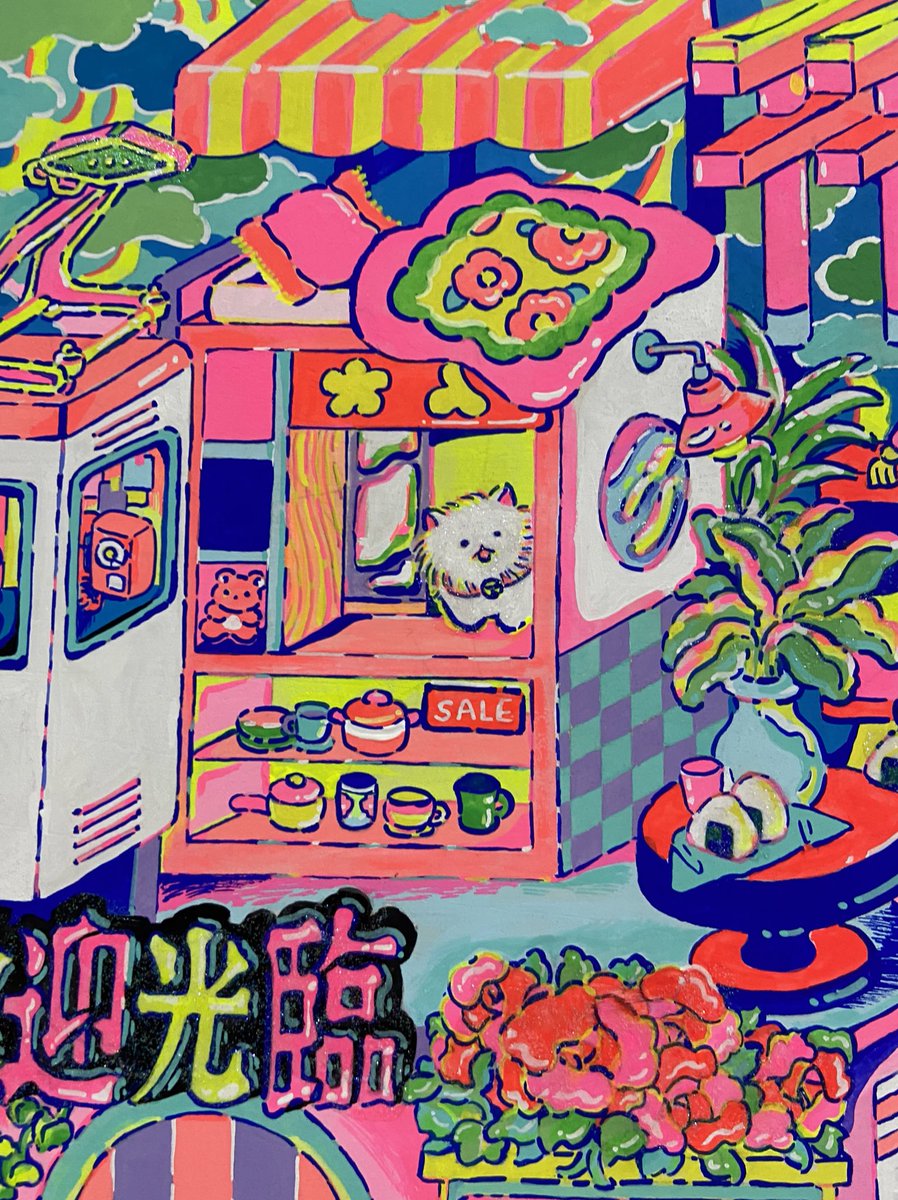 「私にとっては大きめの727×530mmの作品を描きました大阪(情報解禁前)で展示」|中村杏子🦊委託5/31まで愛と狂気のマーケットのイラスト