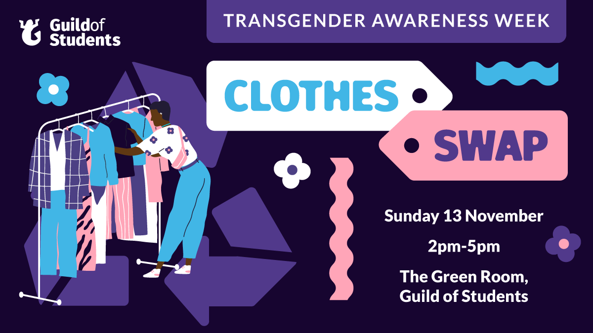 Our Clothing Swap is back this Sunday, coinciding with the start of Transgender Awareness Week. So, if you have an item you no longer wear, why not donate it? To take part, bring your items to reception, then join us at the swap to add some pre-loved items to your wardrobe 👗