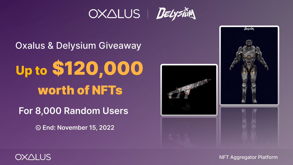 AirdropRealtime's tweet photo. 🪂 New AirDrop: OXALUS&amp;DELYSIUM
🤑 Total Reward: $120,000 NFT
🧐 Rate: ⭐️⭐️⭐️⭐️⭐️ 
⏰ Timeline: 6 Days Left

🪂 Join AirDrop: https://t.co/bFoqfG5gAd

🪂 Register: https://t.co/V9ECkzCaZ0

✅Complete the tasks
✅Submit other details on the Page
✅Submit Your Oxalus Wallet Address https://t.co/69AQSBBdjD