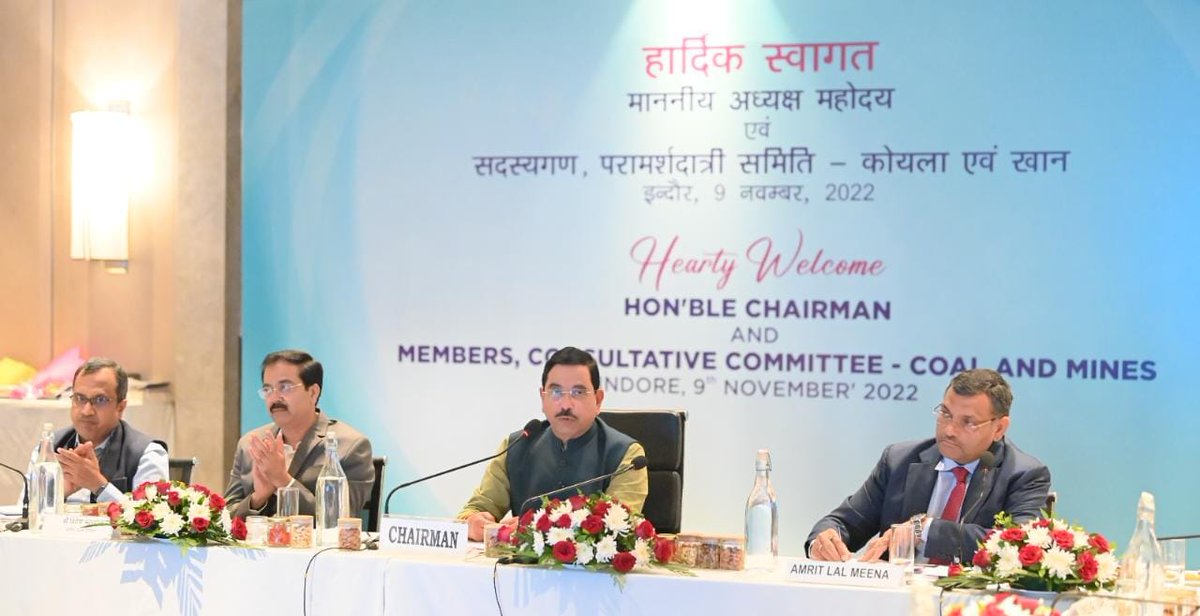 MinesMinIndia's tweet image. Union Minister @JoshiPralhad chaired a meeting of Parliamentary Consultative Committee of Ministry of Coal and @MinesMinIndia today in Indore, M.P. to discuss #MiningReforms &amp;amp; their Impact &amp;amp; Action Plan For Auction Of 500 Mineral Blocks by 2023-24.

#AatmaNirbharBharat