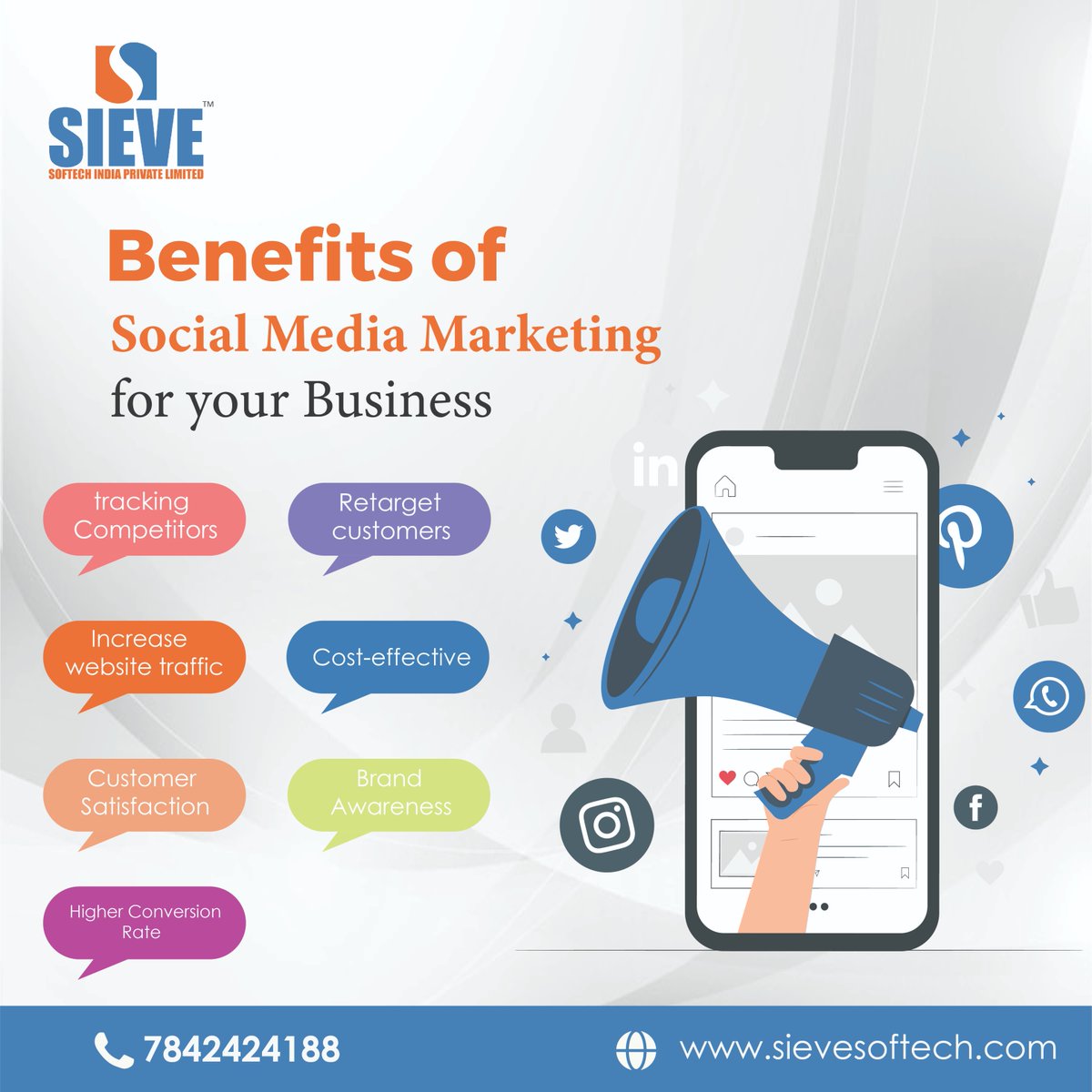 Sievesoftech1's tweet photo. Here are the benefits of social media marketing. This can help you to reach your target customer and grow your business.
contact us to get our social media marketing services : 7816031373
#sievesoftech #digitalmarketing #digitalmarketingagency #onlinebusinesss #socialmedia https://t.co/32ntcGTt23