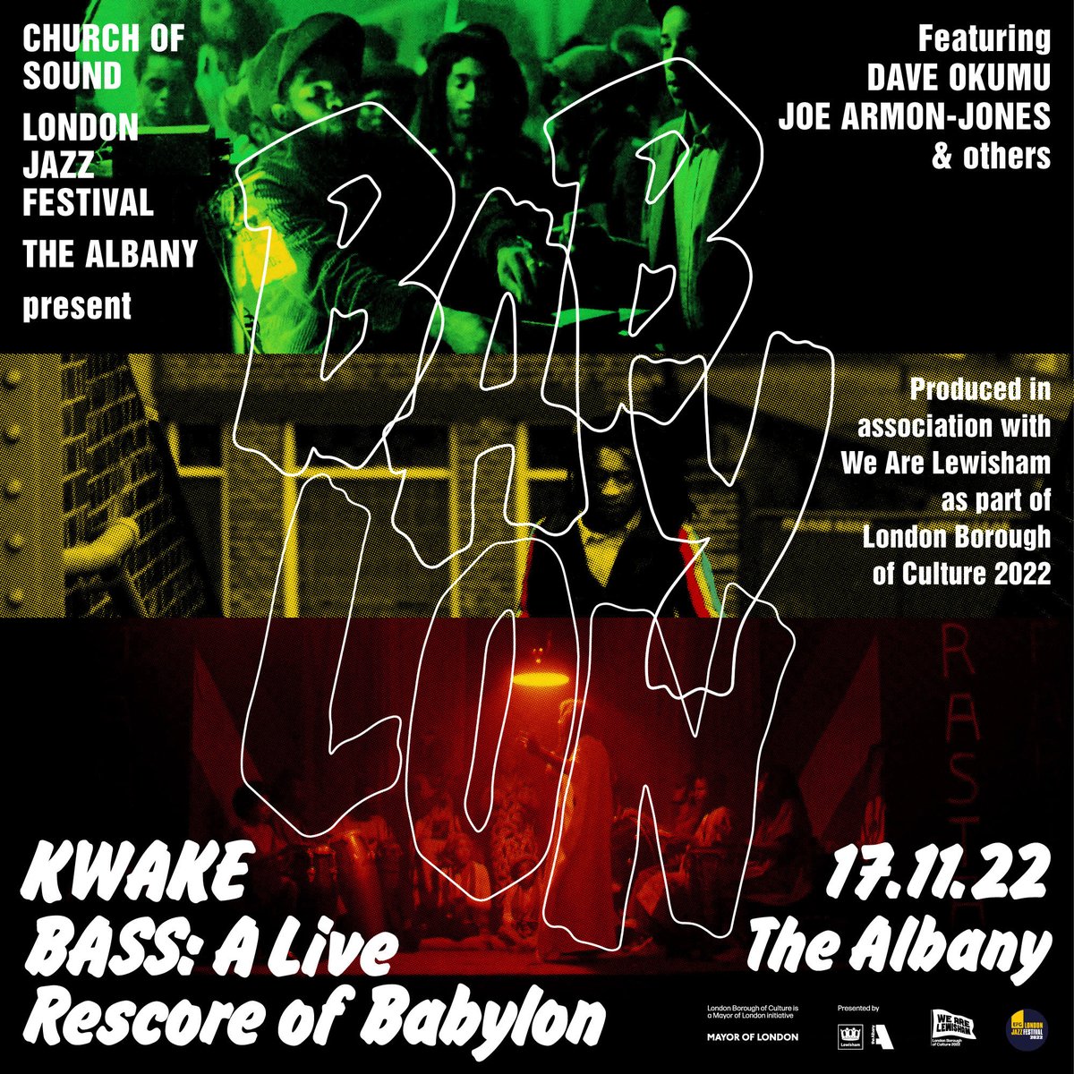 Tangle (@tangletheatre) on Twitter photo Our friends <a href="/thealbanyse8/">Albany Deptford</a> welcome <a href="/Church_of_Sound/">Church of Sound</a> & <a href="/KWAKEBASS/">KwAkE BaSs</a> accompanied by <a href="/joeArmonJones/">Joe Armon-Jones</a> & <a href="/dave_okumu_/">DAVE OKUMU</a> as part of <a href="/WeAreLewisham/">WeAreLewisham</a> for a rescore of the cult classic film 'Babylon'
One more act will also be announced very soon👀
Tickets here thealbany.org.uk/shows/church-o… Our friends <a href="/thealbanyse8/">Albany Deptford</a> welcome <a href="/Church_of_Sound/">Church of Sound</a> & <a href="/KWAKEBASS/">KwAkE BaSs</a> accompanied by <a href="/joeArmonJones/">Joe Armon-Jones</a> & <a href="/dave_okumu_/">DAVE OKUMU</a> as part of <a href="/WeAreLewisham/">WeAreLewisham</a> for a rescore of the cult classic film 'Babylon'
One more act will also be announced very soon👀
Tickets here thealbany.org.uk/shows/church-o…