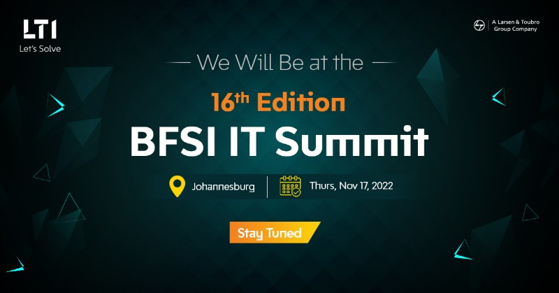 ltm_ofcl's tweet photo. We are a proud partner at the 16th Edition BFSI IT Summit 2022 in Johannesburg on November 17. Meet our industry thought leaders to deep dive into the imminent challenges faced by the BFSI sector and identify best practices to overcome them. 

#LetsSolve @ExitoEvents #BFSIAfrica