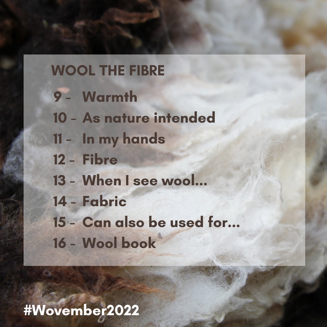 Wovember's tweet photo. We are on to a new category of “Wool The Fibre.” 
What does wool warmth mean to you?  

#Wovember2022 #Wovember #Wool https://t.co/N2HMrA45c0