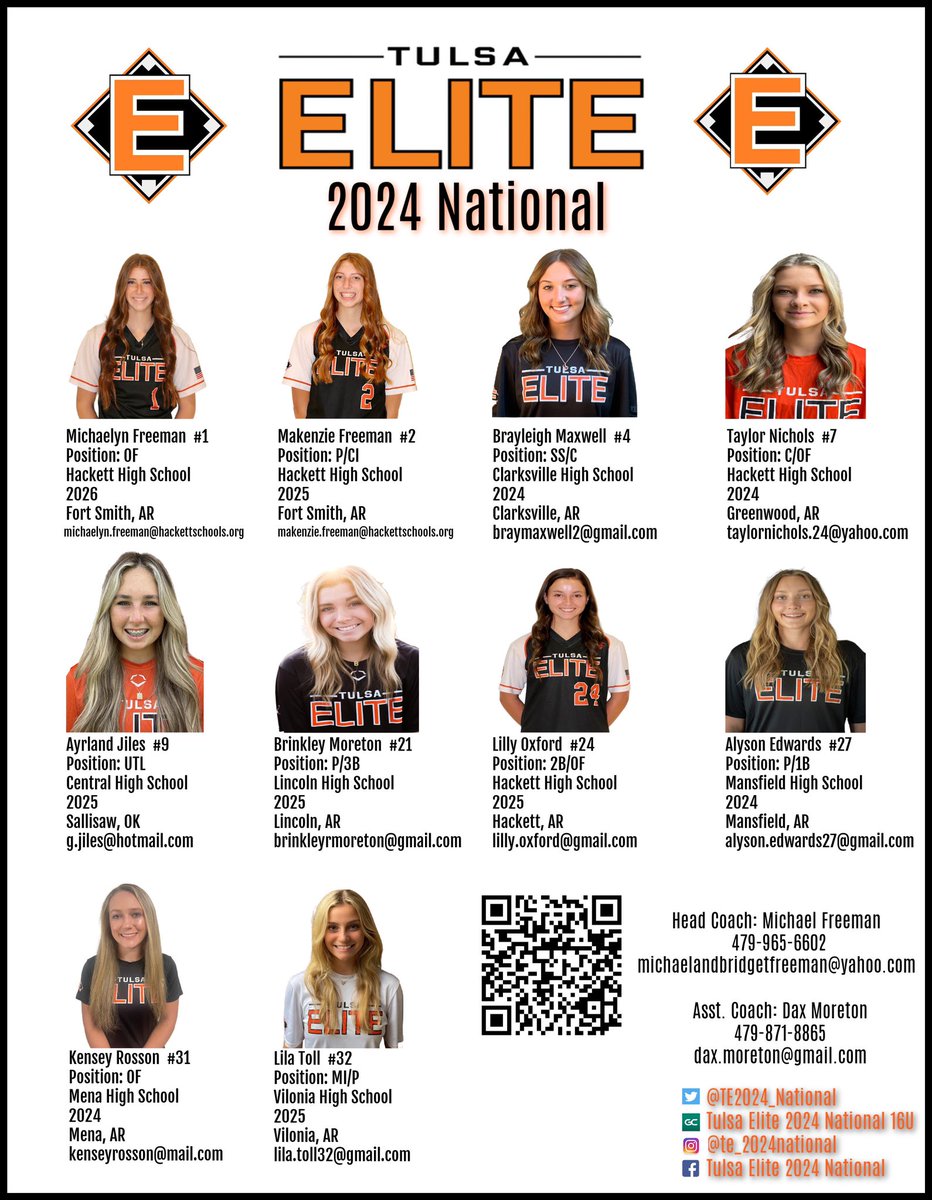 TE2024_National's tweet photo. Catch us this weekend at the @HFLfastpitch Championship in Fayetteville! First game Friday night. Hope to see you there! 

📍Kessler Park-Fayetteville, AR
⌚️6:45pm CST
💻@GCsports: Tulsa Elite 2024 National 16U 

@TulsaEliteSB @IHartFastpitch @SoftballDown @Los_Stuff https://t.co/q4SRBTrGhT