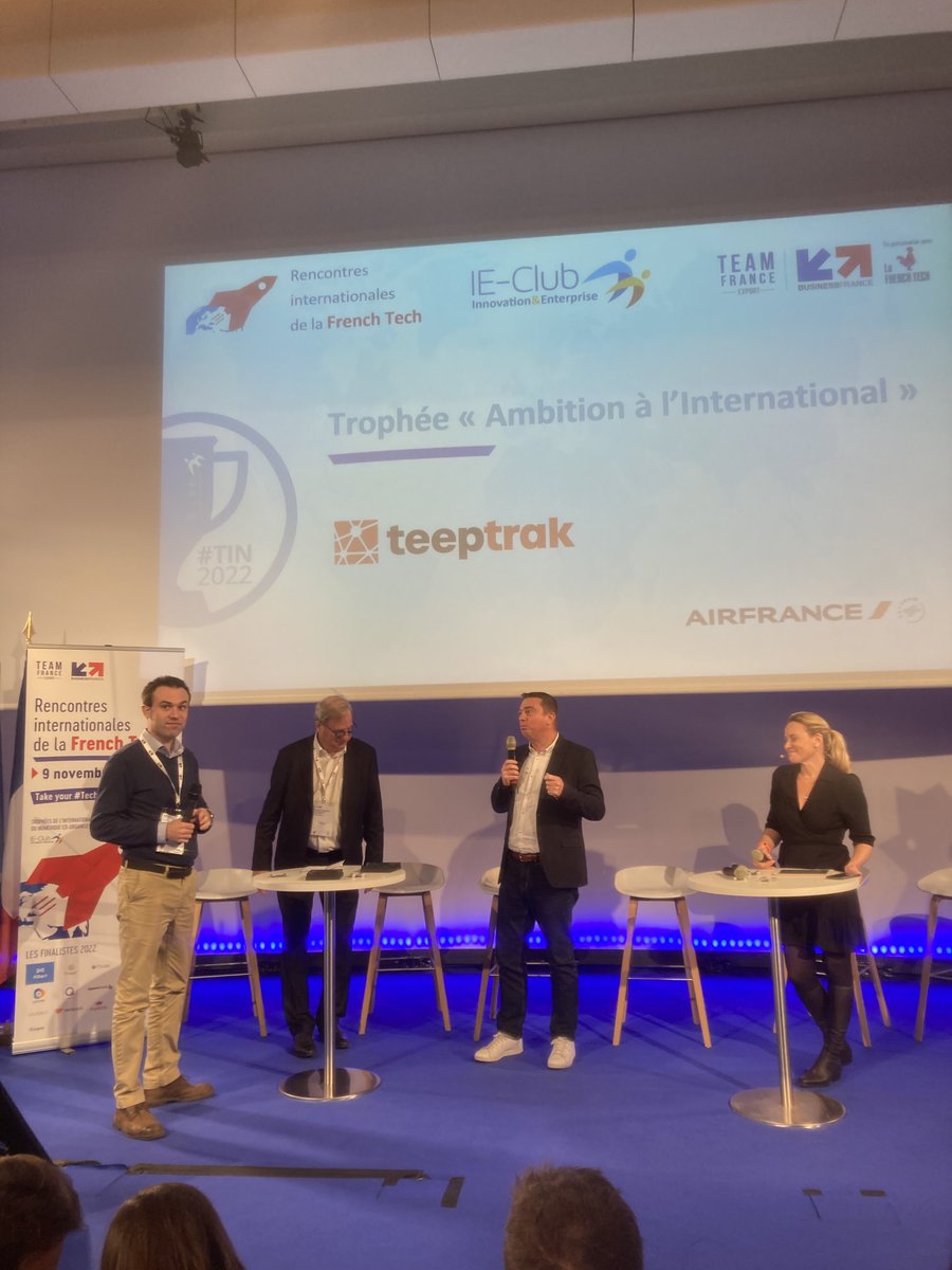 #RIFT2022 bravo à ⁦<a href="/teeptrak/">TEEPTRAK</a>⁩ pour ce Prix Ambition à l’international remis par ⁦<a href="/airfrance/">Air France</a>⁩ ⁦<a href="/IEClub/">IE-Club</a>⁩ ⁦@BF_TechServices⁩