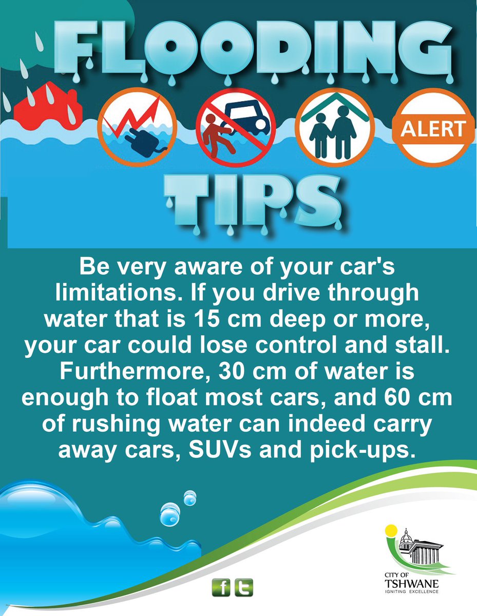 CityTshwane's tweet photo. #FloodingTips #BeSafe https://t.co/L7LtNhbtWU