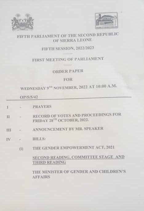 Clerk, Parliament of Sierra Leone🇸🇱 (@clerkposl) on Twitter photo Today my Parliament <a href="/parl_sl/">parliament.gov.sl</a> tabled the #Genderempowerment bill for 2nd & 3rd reading . Parliament is committed to promote open and honest conversations around #inclusion . Thanks to the women advocates on the house. <a href="/MinisterManty/">ministermanty</a> <a href="/CGGSierraLeone/">CGG Sierra Leone</a> <a href="/5050_SL/">5050 Sierra Leone</a> <a href="/WFD_SierraLeone/">WFD Sierra Leone</a> Today my Parliament <a href="/parl_sl/">parliament.gov.sl</a> tabled the #Genderempowerment bill for 2nd & 3rd reading . Parliament is committed to promote open and honest conversations around #inclusion . Thanks to the women advocates on the house. <a href="/MinisterManty/">ministermanty</a> <a href="/CGGSierraLeone/">CGG Sierra Leone</a> <a href="/5050_SL/">5050 Sierra Leone</a> <a href="/WFD_SierraLeone/">WFD Sierra Leone</a>