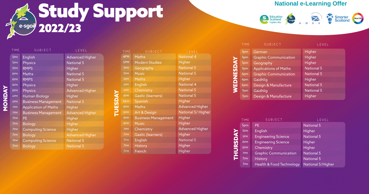 eSgoil's tweet photo. Studying Music? 🎼🎶
e-Sgoil delivers live study support webinars for N5 and H Music at 5.00 and 6.00 on Tuesday evenings. There's still room if you'd like to sign up for these - or any of our 51 study support webinars.
https://t.co/uFJEWDHtle
#NeLO https://t.co/7PMY7nGXmz