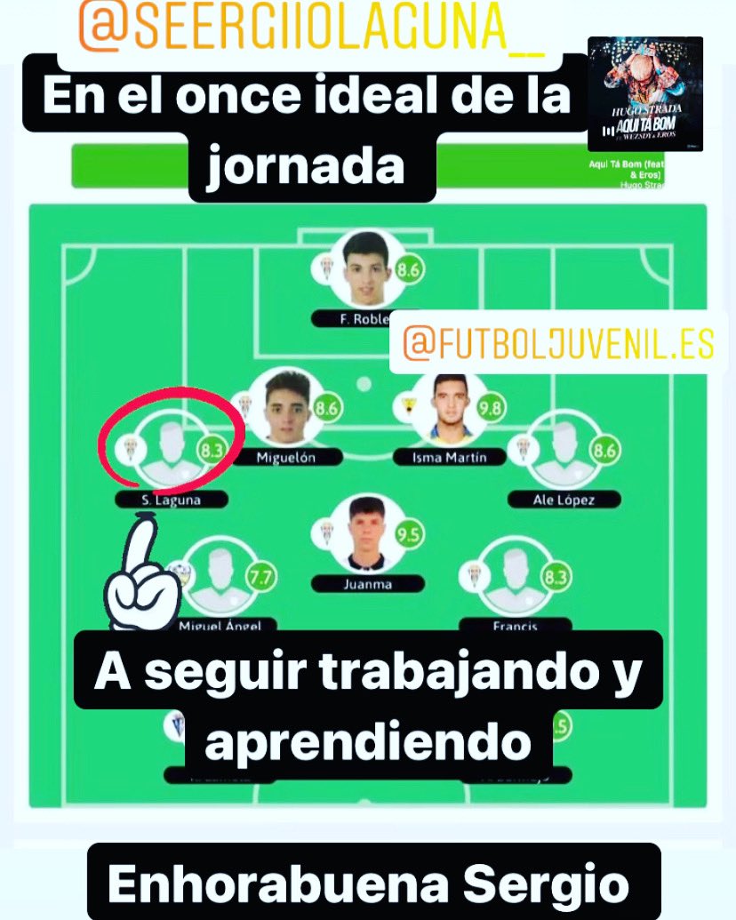 HrjSport's tweet image. En el ONCE IDEAL de la jornada nuestro jugador Sergio Laguna !!! Enhorabuena y a seguir sumando momentos y aprendizaje !! @Cantera_CCF @CordobaCF_ofi