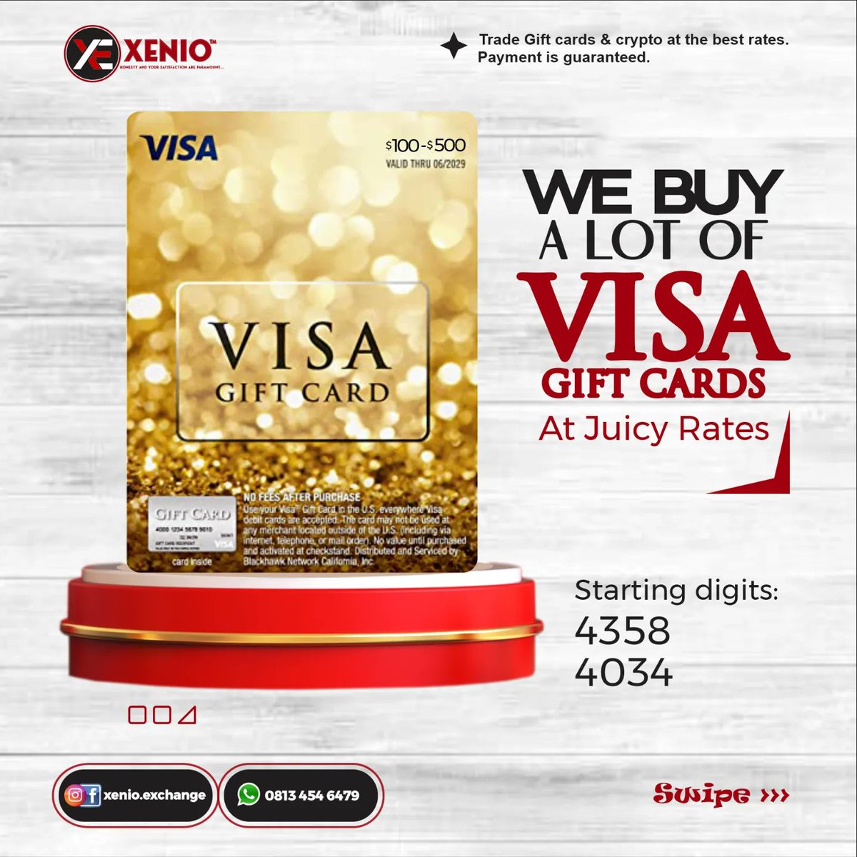 You can always get cash for your gift cards by trading your cards at incredible rates with Xenio Exchange. Payment is guaranteed

#trade #giftcards #itunes #ebay #amazon #apple #vanilla #ethereum #naira #fastpayment #Googleplay #steam #trade #xenio  #hustle #moneybag https://t.co/uBtNSzQ79V