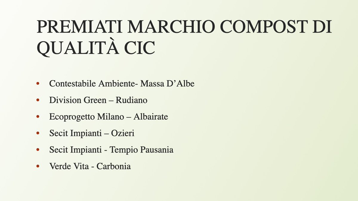 ConsorzioCIC's tweet photo. Premiate anche le Aziende che hanno ottenuto il Marchio Compost di Qualità #CIC. @Ecomondo 👇 https://t.co/f7ivf4mgTG
