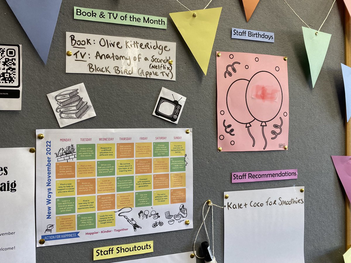 Ms Ross (@msrosshomeec) on Twitter photo Delighted to have our Staff Wellbeing noticeboard up and running in <a href="/thebrunnerD7/">St Paul's CBS Secondary School News</a>, including <a href="/actionhappiness/">Action for Happiness</a> ‘New Ways November’ poster ✨ Inspiration taken from <a href="/SMDWellbeing/">St Mary's Health & Wellbeing</a> 😍 #Wellbeing Delighted to have our Staff Wellbeing noticeboard up and running in <a href="/thebrunnerD7/">St Paul's CBS Secondary School News</a>, including <a href="/actionhappiness/">Action for Happiness</a> ‘New Ways November’ poster ✨ Inspiration taken from <a href="/SMDWellbeing/">St Mary's Health & Wellbeing</a> 😍 #Wellbeing