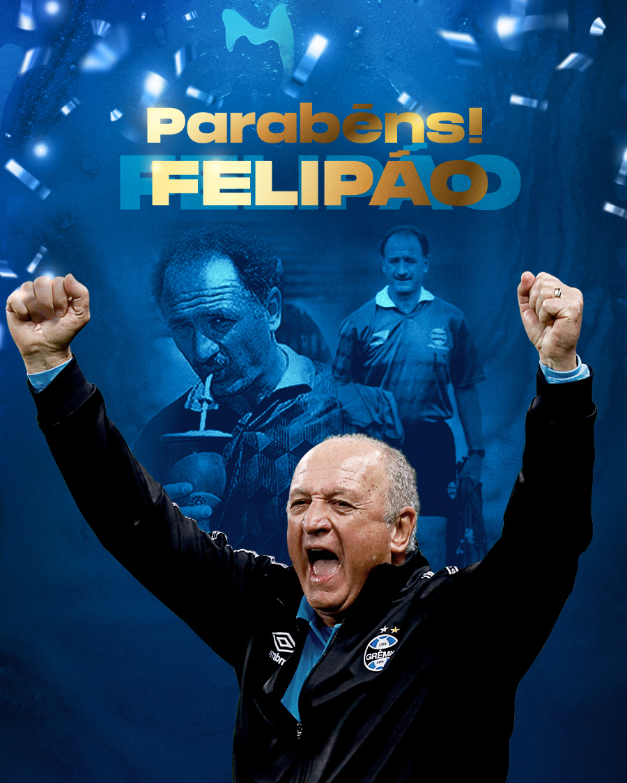 Felipão, um dos maiores técnicos do Grêmio, completa hoje 74 anos