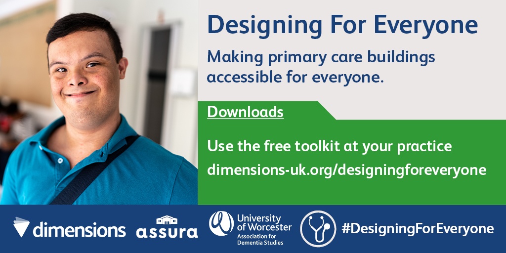 DimensionsUK's tweet photo. We're supporting work to make primary healthcare buildings inclusive and accessible for everyone with our new free toolkit for GP practice staff, developed together with @worcester_uni @DementiaStudies and @assuraplc #DesigningForEveryone https://t.co/yapIieGixz https://t.co/OpVpi90TVS