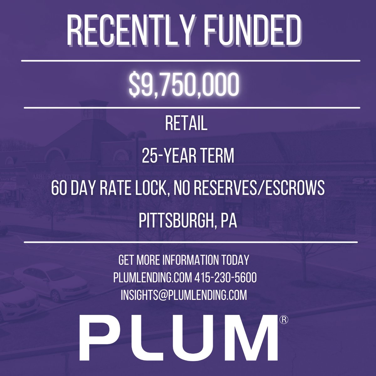 PlumLending's tweet photo. 🚨 Retail property Recently Funded by Plum Lending 🚨

#Pittsburgh #CRE #Retail #ClosedLoans #PlumLending https://t.co/IYFRBx76iU