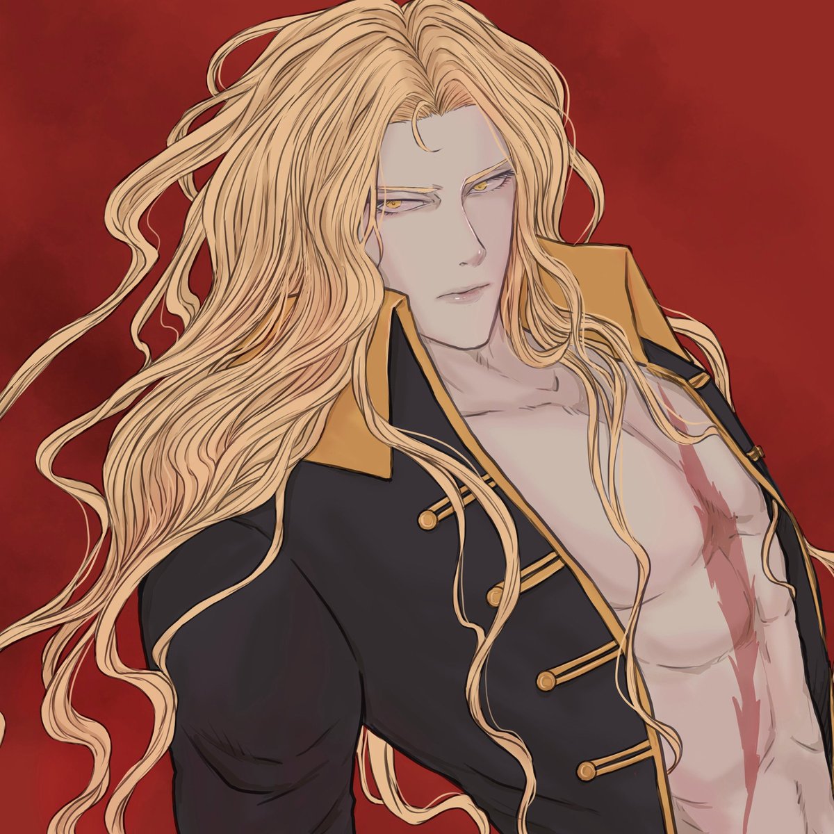 「Currently drawing long hair beautiful me」|野生暗黑文青のイラスト