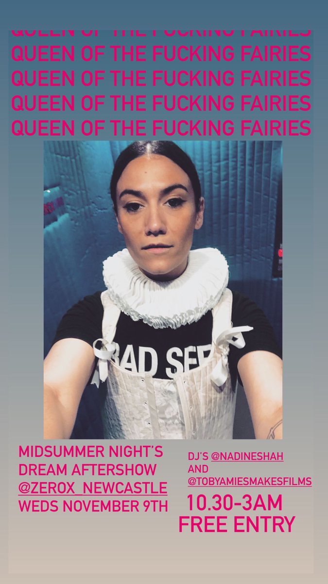 TONIGHT Nadine will DJ at ZEROX Newcastle. A Midsummer Night’s Dream Aftershow. 10.30PM-3AM. Free entry. Head to the show first then join her and all the cast at Zerox for a dance ✌🏽 - Team Shah northernstage.co.uk/whats-on/a-mid…