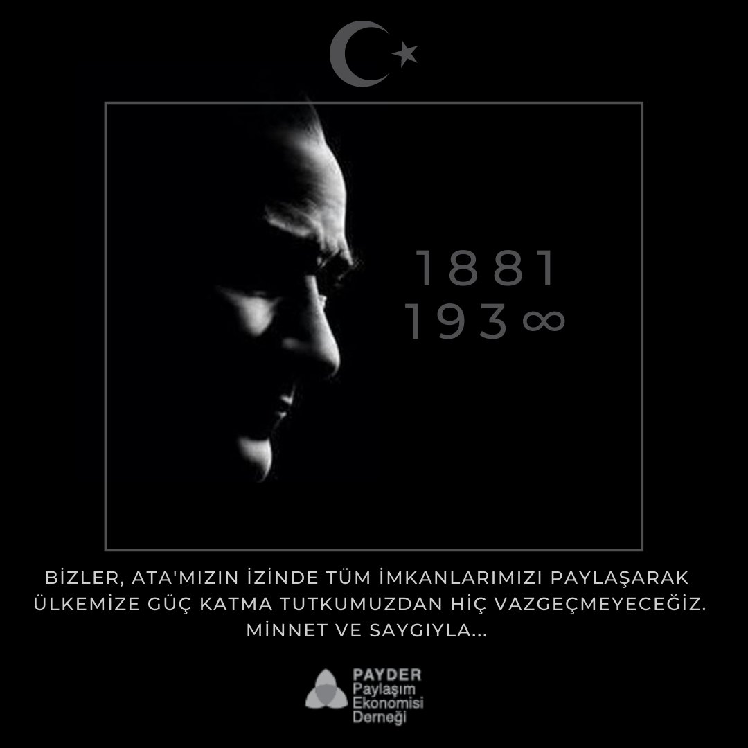 Bizler, Ata'mızın izinde tüm imkanlarımızı paylaşarak ülkemize güç katma tutkumuzdan hiç vazgeçmeyeceğiz.
Minnet ve saygıyla... #10Kasim1938