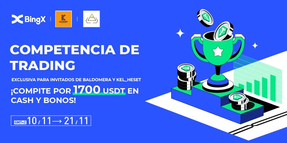 Hoy os traigo una oportunidad de ganar premios mediante un torneo gracias a <a href="/BingXOfficial/">BingX</a> El torneo empieza en unas horas. Se realizará junto con la comunidad de <a href="/BaldomeraCrypto/">Baldomera Crypto</a> 
Podéis acceder mediante este enlace cutt.ly/VMqzu1W
