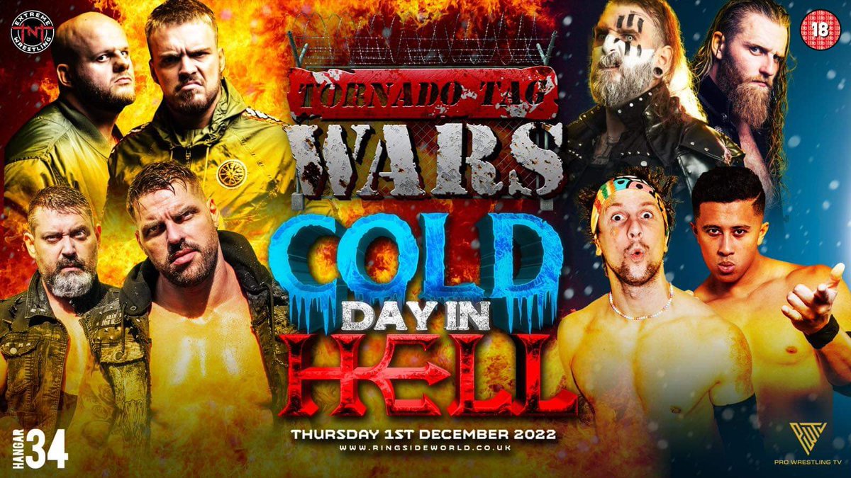 ❄️ COLD DAY IN HELL🔥 Confirmed so far ✅ @drillamoloney vs @RampageBrown TNT World Championship @ClintMargera vs @TheDukeJWM Dry Ice Deathmatch @EFFYlives vs @CheMonetUK with special ref @visagewrestler Tornado Tag Wars @thebbccofficial appearing! 🎟 skiddle.com/whats-on/Liver…